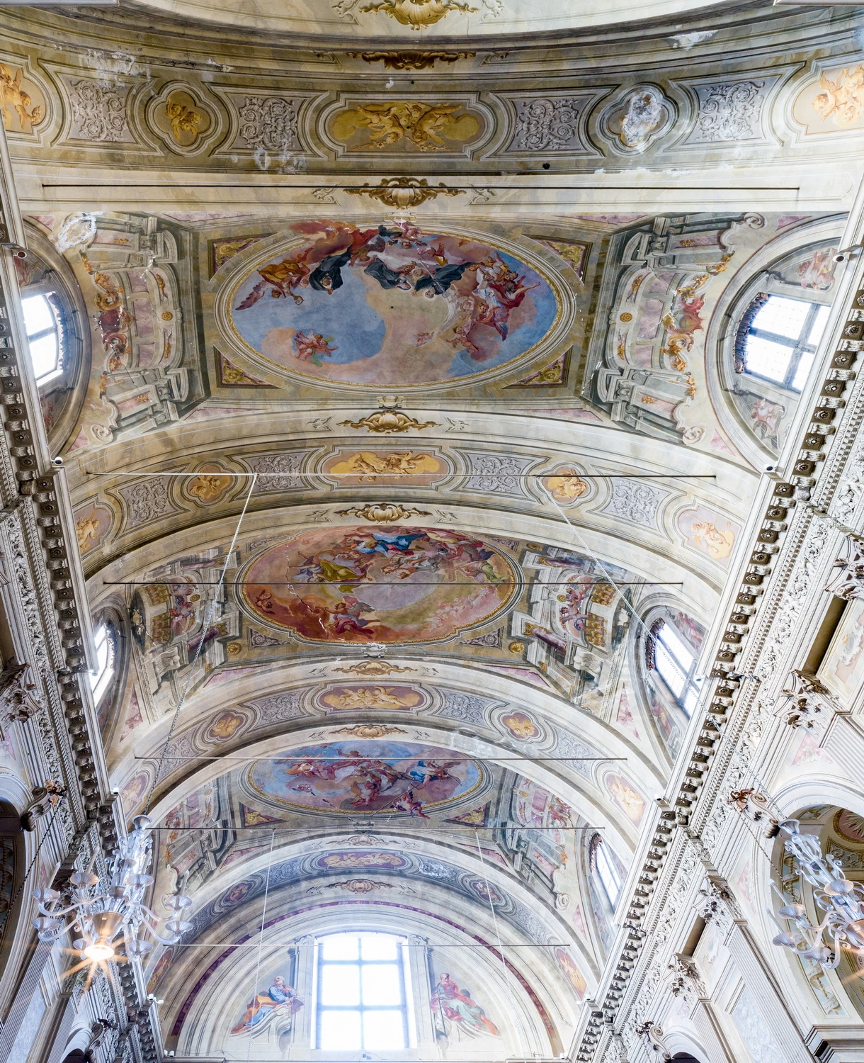  88-Sante Cattaneo-Chiesa di Sant'Afra interno volte affrescate da Sante Cattaneo Brescia 